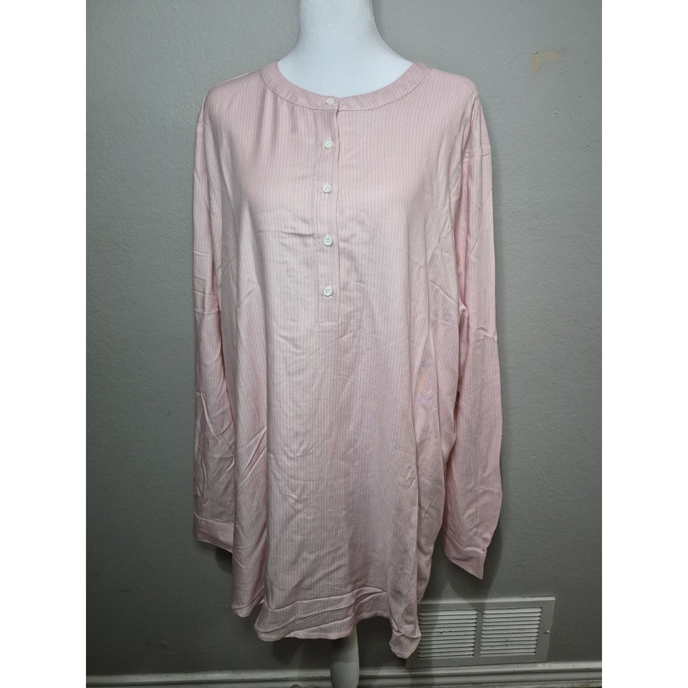 NWT Amazon Essentials Womens Tunic Top XXL‎ Striped Pink White Minimalist Cruise